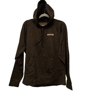Womens Hoodie Medium Heathered Black Senior‎ on chest Sport-Tek Kangaroo Pockets